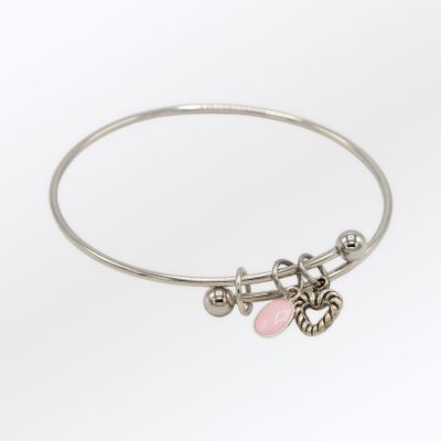 Bangle Bracelet With Charm made from flowers