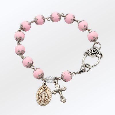 rosary bracelet made from flowers
