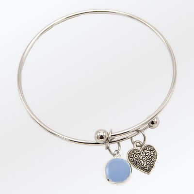 Bangle Bracelet With Charm made from flowers