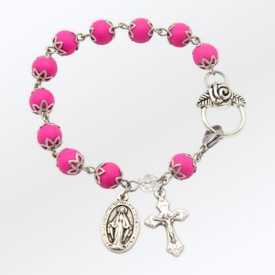 rosary bracelet made from flowers